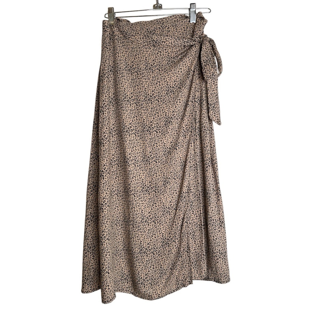 Urban Romantics Women Sm Mob Wife Animal Print‎ Lightweight Tie Wrap Midi Skirt